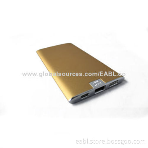 Emergency Battery Power Banks for Smartphones, 5,000mAh/A Grade Li-polymer Battery